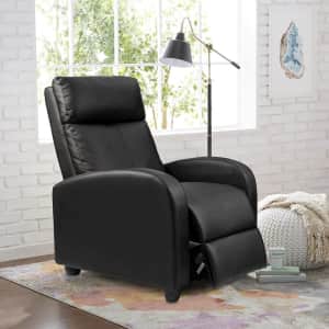 Walnew Faux Leather Home Theater Recliner w/ Massage for $109
