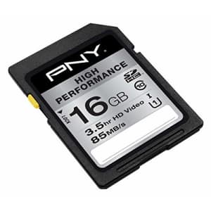 PNY 16GB High Performance Class 10 U1 SDHC Flash Memory Card - 85MB/s, Class 10, U1, Full HD, for $15