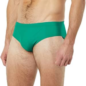 Amazon Essentials Men's Swim Brief, Green, Medium for $15