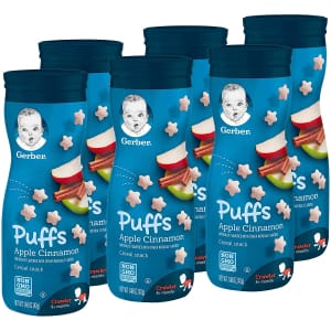 Gerber Apple Cinnamon Puffs Cereal Snack 1.48-oz. 6-Pack for $30