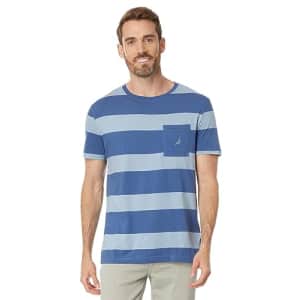 Nautica Men's Striped Crewneck T-Shirt, Union Blue for $19