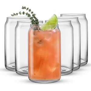 JoyJolt Beer Can Drinking Glass 6-Pack for $16 JoyJolt Beer Can Drinking Glass 6-Pack for $16