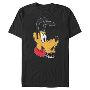 Disney Big & Tall Classic Mickey Pluto Big Face Men's Tops Short Sleeve Tee Shirt, Black, Large Tall for $8