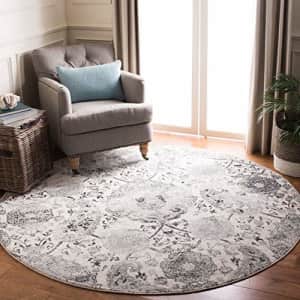 SAFAVIEH Madison Collection 4' x 4' Round Cream Silver MAD600D Boho Chic Glam Paisley Non-Shedding for $21