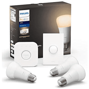 Philips Hue White LED Smart Button Starter Kit, 3 A19 Smart Bulbs, 1 Smart Button & 1 Hue Hub for $60 Philips Hue White LED Smart Button Starter Kit, 3 A19 Smart Bulbs, 1 Smart Button & 1 Hue Hub for $60