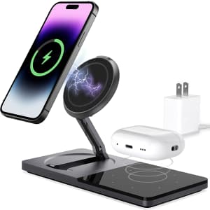 Nimix 2-in-1 Magnetic Wireless Charging Station for $19