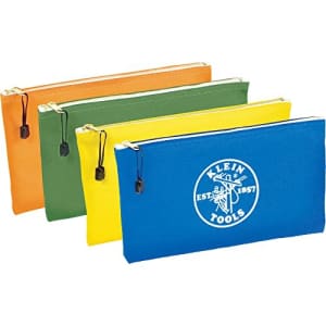 Klein Tools 5140 Canvas Zipper Bag, Tool Pouch, Tool Bag, Utility Bag, Bank Deposit Bag, 12.5 x for $39