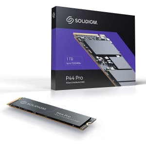 Solidigm P44 Pro Series 1TB PCIe GEN 4 NVMe 4.0 x4 M.2 2280 3D NAND Internal SSD for $55
