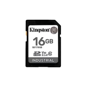 Kingston Industrial SD Card, Up to 100MB/s, High Endurance, UHS-I U3 V30 A1, (SDIT/16GB) for $24
