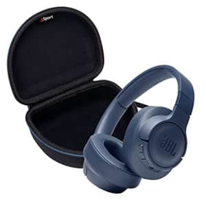 JBL Tune 710BT Wireless Over-Ear Headphone Bundle with gSport Deluxe Travel Case (Blue) for $79