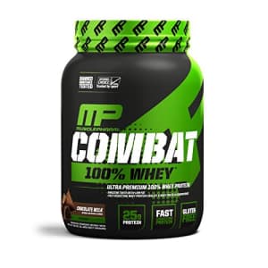 Muscle Pharm MusclePharm Combat 100% Whey, Muscle-Building Whey Protein Powder, Chocolate Milk, 2 Pounds, 27 for $45