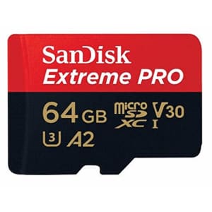 SanDisk Extreme Pro 64GB MicroSDXC Memory Card for GoPro Hero 10 Black Camera Hero10 UHS-1 U3 / V30 for $14