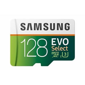 SAMSUNG: EVO Select 128GB MicroSDXC UHS-I U3 100MB/s Full HD & 4K UHD Memory Card with Adapter for $34