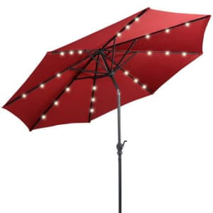 Costway 10-Foot Patio LED Solar Umbrella for $70