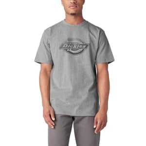 Dickies Men's Big & Tall Short Sleeve Logo Graphic T-Shirt Grey for $16