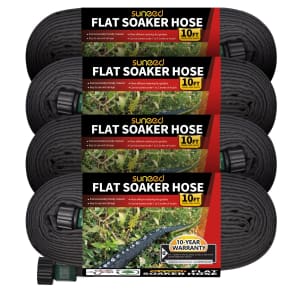Sunifier 10-Foot Flat Soaker Hose 4-Pack for $25