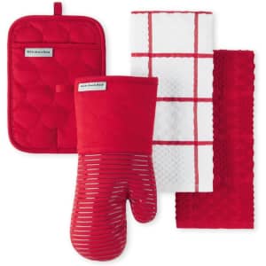 KitchenAid Oven Mitt, Pot Holder, & Kitchen Towel 4-Piece Set for $14