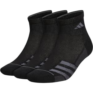adidas Men's Climacool Superlite Quarter Socks 3-Pack for $7