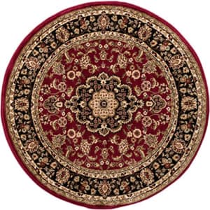 Well Woven Barclay Medallion Kashan Red Traditional Area Rug 3'11" Round for $34