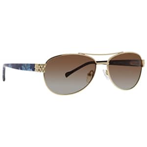 Vera Bradley Women's Marlene Polarized Aviator Sunglasses, Rose Toile, 56 for $34