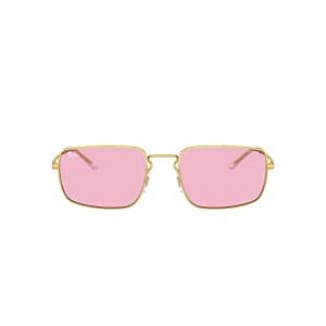 Ray-Ban RB3669F Evolve Asian Fit Polarized Rectangular Sunglasses, Arista/Pink to Blue for $80