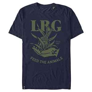 LRG Lifted Research Group Feed The Animals Young Men's Short Sleeve Tee Shirt, Navy Blue, Large for $14