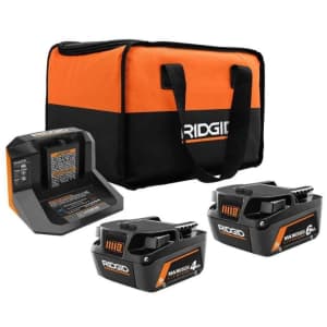 Ridgid 18V 6.0 Ah and 4.0Ah Lithium-Ion Battery Kit for $169