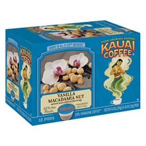 Kauai Coffee Single Serve Pods, Vanilla Macadamia Nut Flavor 100% Arabica Coffee from Hawaiis for $24