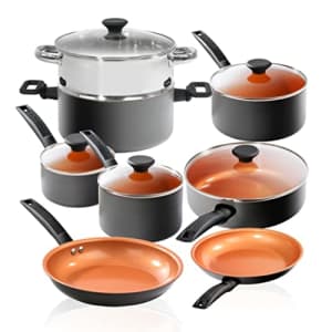 Gotham Steel Pro Premier Pots and Pans Set Nonstick, 13 Pc Hard Anodized Kitchen Cookware Set, for $130