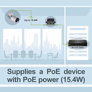 TRENDnet Gigabit Power Over Ethernet (PoE) Injector, Full Duplex Gigabit Speed Supported, Network for $14