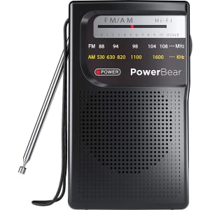 PowerBear Portable AM/FM Radio for $14