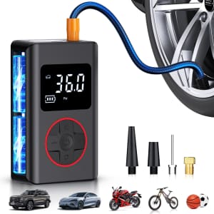 Portable Tire Inflator Air Compressor for $16