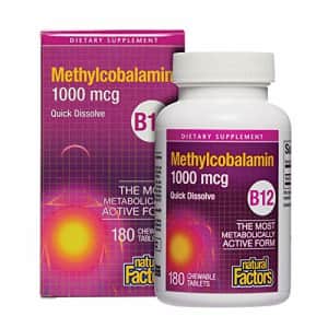 Natural Factors, Vitamin B12 Methylcobalamin 1000 mcg, Chewable Support for Energy and Immune for $29