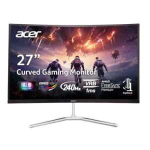 acer Nitro 27" FHD 1920 x 1080 1500R Curved PC Gaming Monitor | AMD FreeSync Premium | 240Hz for $150