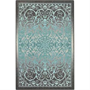 Maples Rugs Pelham Vintage Area Rugs for Living Room & Bedroom [Made in USA], 5 x 7, Grey/Blue for $41