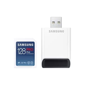 SAMSUNG PRO Plus SD Full Size SDXC Card Plus Reader 128GB, (MB-SD128KB/AM, 2021) for $18