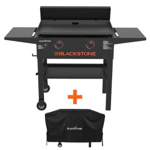 Blackstone 28" Griddle 2-Burner Propane Flat Top Grill w/ Cover for $248 + free gift