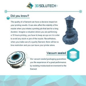 3D Solutech Aqua Blue 3D Printer PLA Filament 1.75MM Filament, Dimensional Accuracy +/- 0.03 mm, for $20