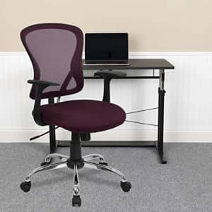 Flash Furniture Mid-Back Burgundy Mesh Swivel Task Office Chair with Chrome Base and Arms for $97