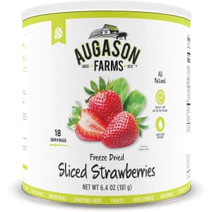Augason Freeze Dried Sliced Strawberries 6.4-oz. Can for $17 Augason Freeze Dried Sliced Strawberries 6.4-oz. Can for $17