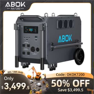 ABOK Ark7200 7,200W 9,792Wh Industrial-Grade Portable Power Station for $3,500