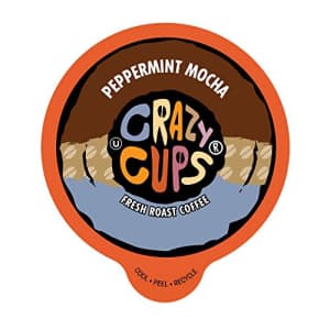 Crazy Cups Flavored Coffee for Keurig K-Cup Machines, Peppermint Chocolate Mocha, Hot or Iced for $34