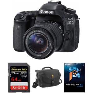 Canon EOS 80D 24.2MP DSLR Camera w/ 18-55mm Lens + Accessory Kit for $899
