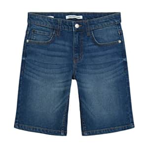 Calvin Klein Boys' Big Stretch Denim Short, Mid Blue Houston 22, 12 for $19