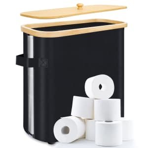 Sicamin Toilet Paper Storage Basket with Lid & Handle for $14 Sicamin Toilet Paper Storage Basket with Lid & Handle for $14