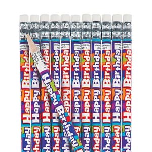 Fun Express Happy Birthday Pencils - Bulk set of 24 for Teachers and Students - Classroom Supplies, for $9