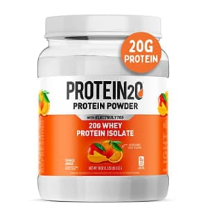 Protein2o 20g Whey Protein Isolate Powder Tub, Low Carbs, Sugar Free, Plus Electrolytes, Orange for $24