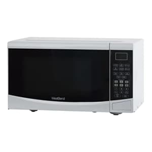 West Bend WBMW92W Microwave Oven 900-Watts Compact with 6 Pre Cooking Settings, Speed Defrost, for $122