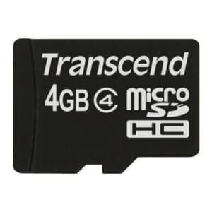 Transcend 4GB Micro SDHC4 (no Box & Adapter) for $11