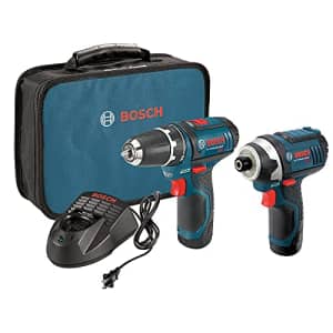 Bosch CLPK22-120-RT 12V Lithium-Ion 3/8 in. Drill Driver and Impact Driver Combo Kit (Renewed) for $127